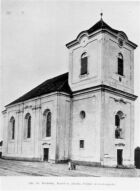 Kostel sv. Jakuba s provizorní střechou (od 1779 do roku 1911)